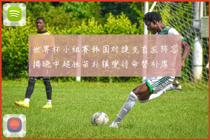 世界杯小组赛韩国对捷克首发阵容揭晓中超独苗朴镇燮待命替补席